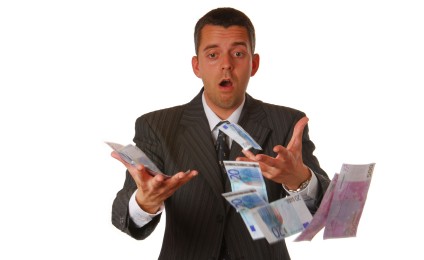 Businessman is losing money